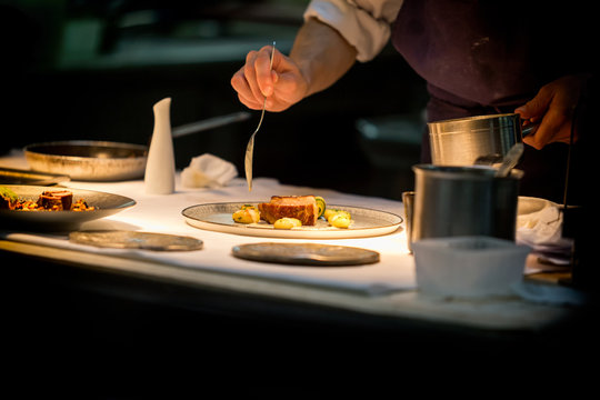 Our chefs preparing seafood